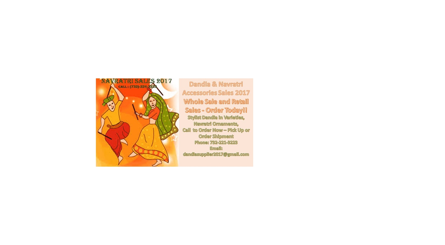 Navratri Dandia and Accessories Sales 2017 Buy Tickets Online | Bayonne , Wed , 2017-10-04 | ThisisShow